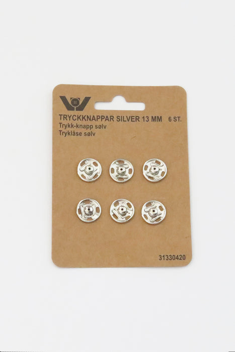 Tryklåse sølv 13 mm