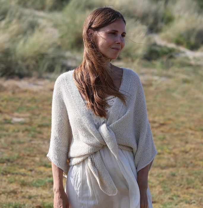 STRIKKEKIT Fungus Shawl Cardigan Light - Refined Knitwear v/Rikke Bangsgaard