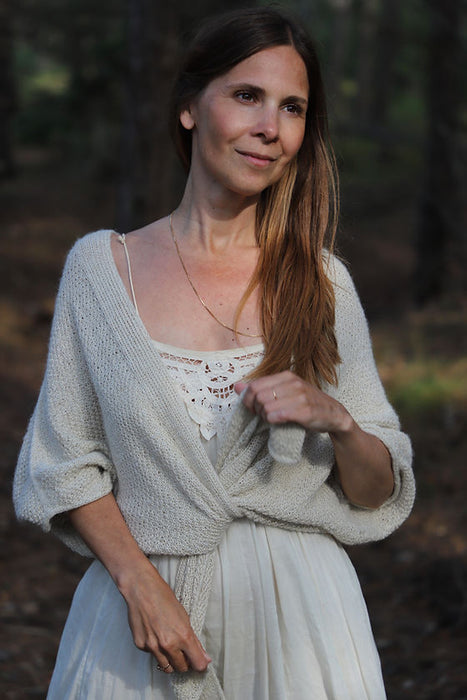 STRIKKEKIT Fungus Shawl Cardigan Light - Refined Knitwear v/Rikke Bangsgaard